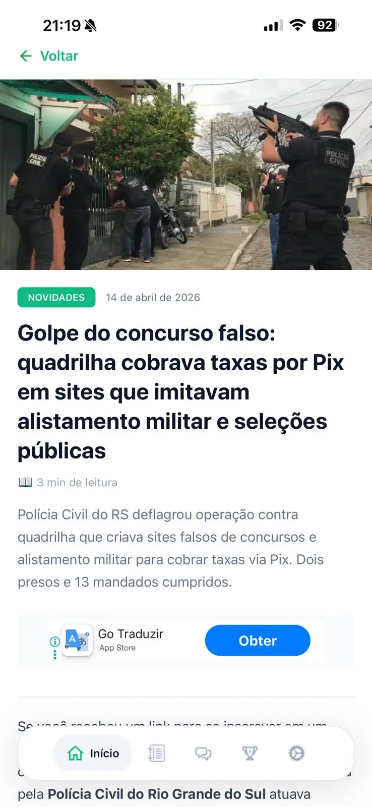 Zé dos Concursos — tela 5 de 8