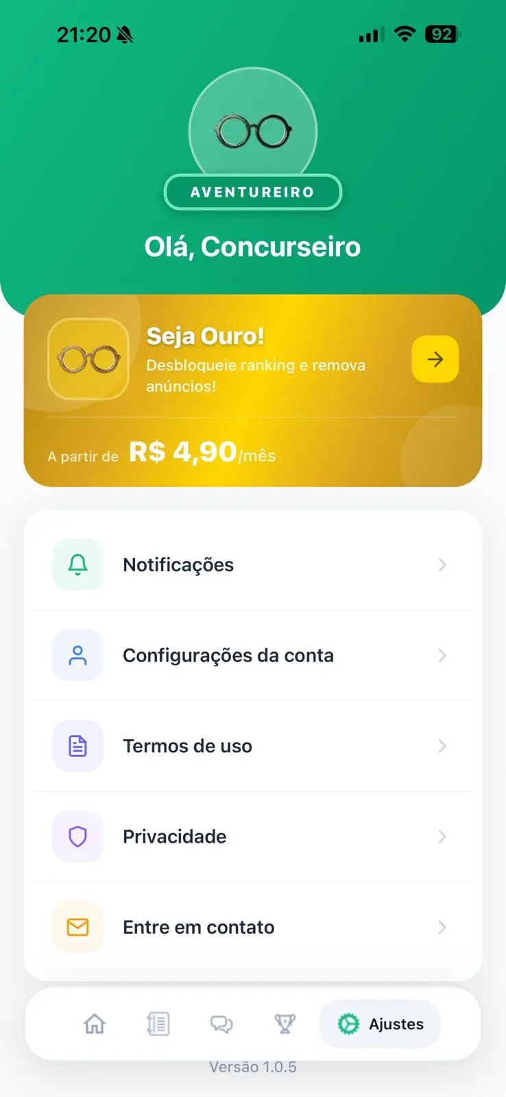 Zé dos Concursos — tela 8 de 8